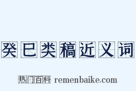 癸巳类稿近义词是什么意思的图片